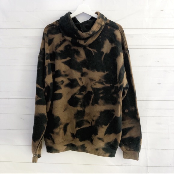 NEW Oversized Bleached Hoodies Black S-3X tie dye - Picture 2 of 3